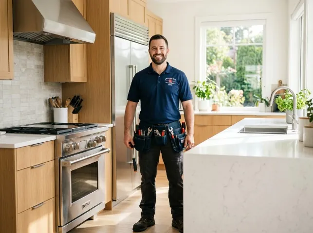 Appliance Repair Hero technician after an appliance repair in a Washington home